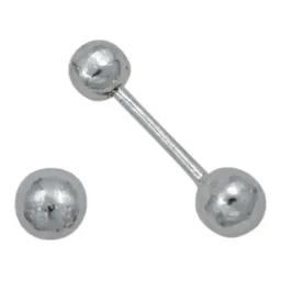 Aretes Broquel Dormilona Bola Lisa Plata Ley .925 - Imagen 3