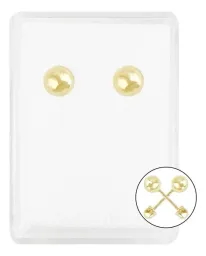 Aretes Broquel Dormilona Oro 10k Bola Clásica para Mujer - Imagen 1