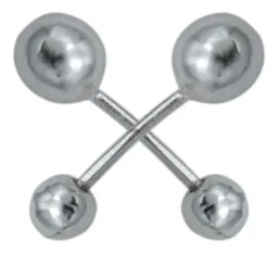 Aretes Broquel Dormilona Bola Lisa Plata Ley .925 - Imagen 2
