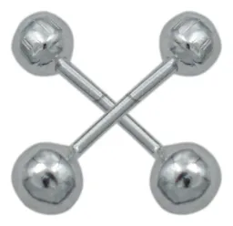 Aretes Broquel Bola Plata Ley 925 Dormilona Unisex - Imagen 2