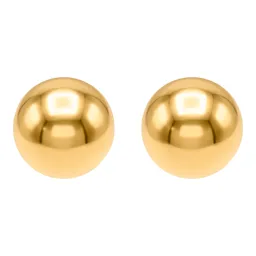Aretes Broquel Dormilona Oro 10k Diseño Luneta 6mm - Imagen 1