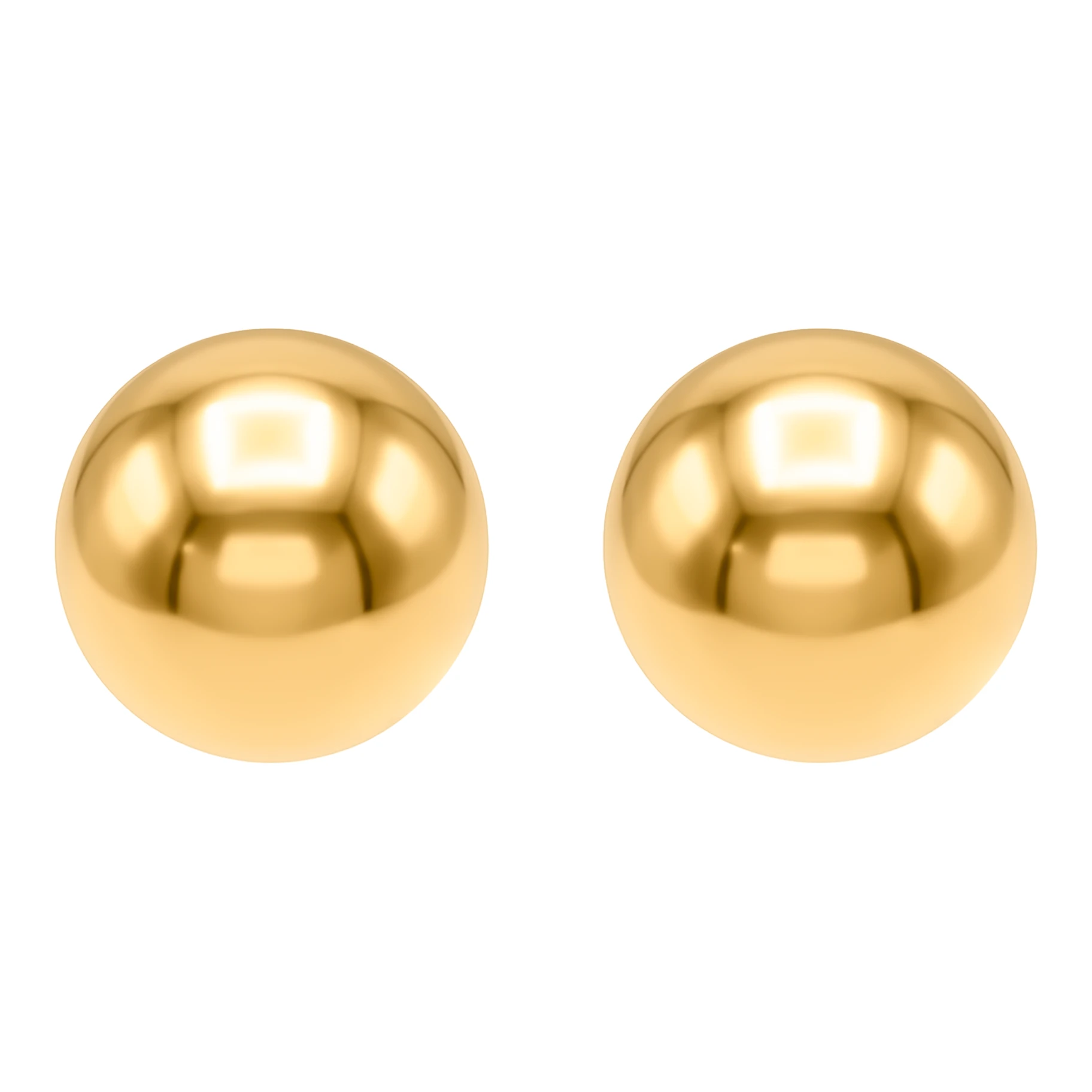 Broqueles de oro 10k diseño dormilona luneta 6mm con broche de rosca para dama en acabado pulido de brillo dorado brillante