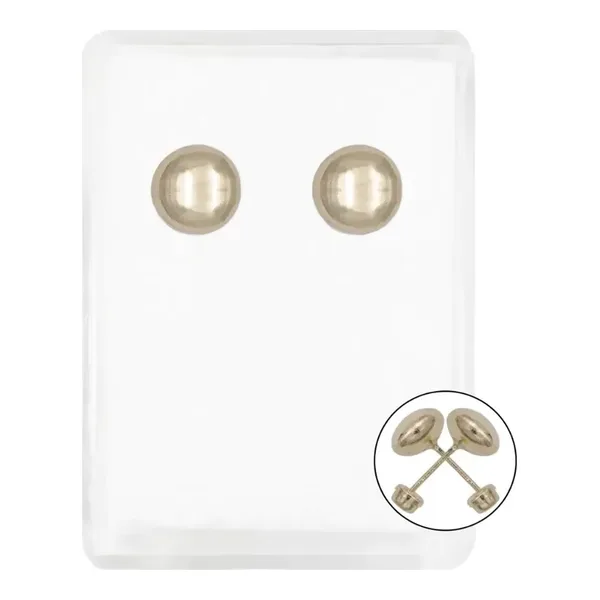 Aretes Broquel Dormilona Oro 10k Diseño Luneta 6mm - Imagen 1