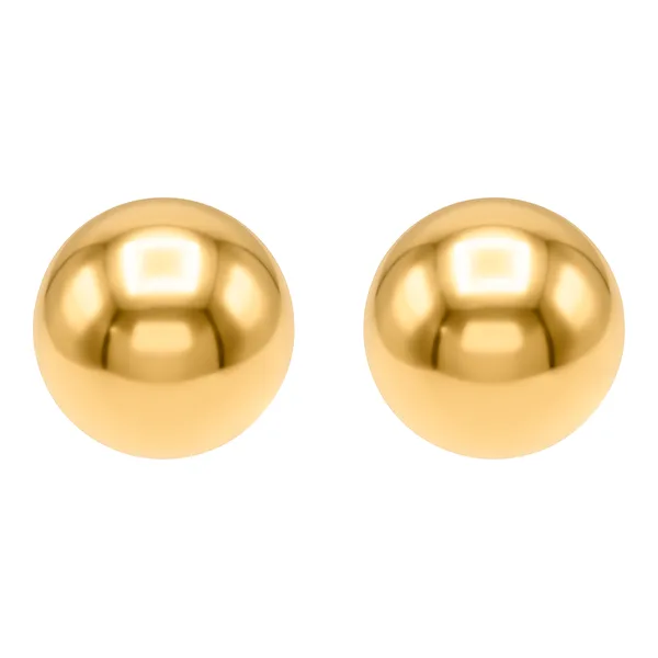 Aretes Broquel Dormilona Oro 10k Diseño Luneta 6mm - Imagen 1