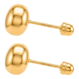 Aretes Broquel Dormilona Oro 10k Diseño Luneta 6mm - Imagen 2