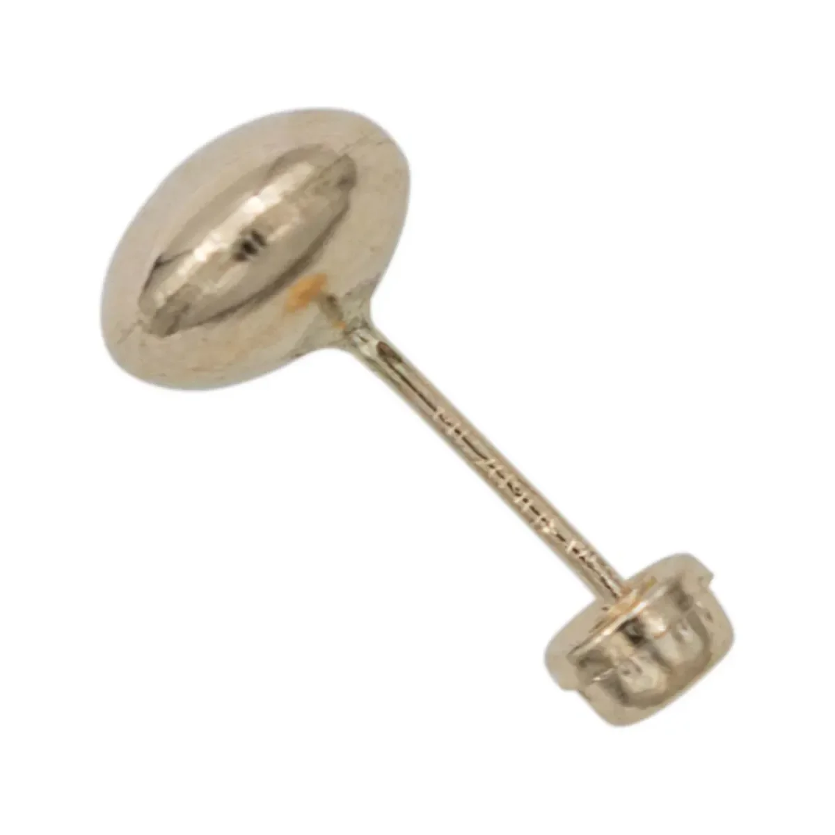 Aretes Broquel Dormilona Oro 10k Diseño Luneta 6mm - Imagen 2