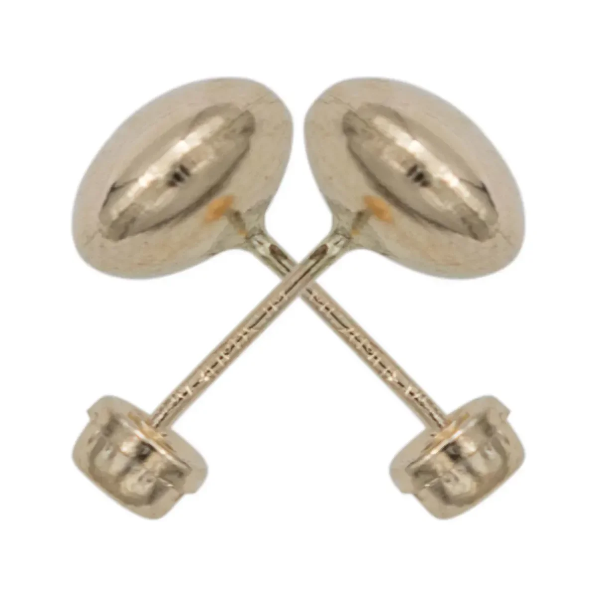 Aretes Broquel Dormilona Oro 10k Diseño Luneta 6mm - Imagen 3