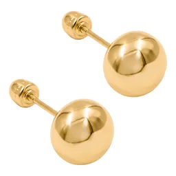 Aretes Broquel Dormilona Oro 10k Diseño Luneta 6mm - Imagen 4