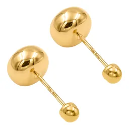 Aretes Broquel Dormilona Oro 10k Diseño Luneta 6mm - Imagen 5