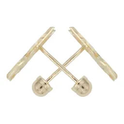 Aretes Broquel Héroe Villano Oro 10k Café - Imagen 2