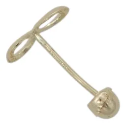 Aretes Broquel Oro 10k Diseño Infinito Liso - Imagen 2