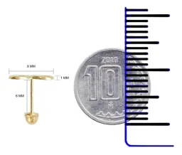 Aretes Broquel Oro 10k Infinito Liso - Imagen 3
