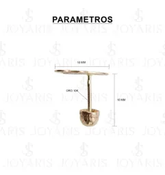 Aretes Broquel Oro 10k Letra Inicial M - Imagen 2