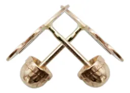 Aretes Broquel Oro 10k Letra Inicial M - Imagen 3