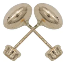 Aretes Broquel Dormilona Oro 10k Diseño Luneta 6mm - Imagen 3