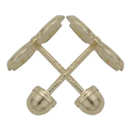 Aretes Broquel Mariposa Diamantada Oro 10k - Imagen 2