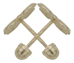 Aretes Broquel Mariposa Diamantada Oro 10k - Imagen 2