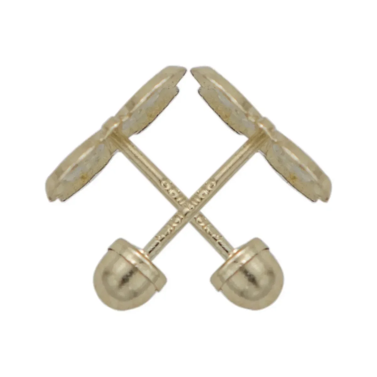 Aretes Broquel Mariposa Diamantada Oro 10k - Imagen 2