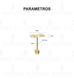 Aretes Broquel Oro 10k Santa Muerte Liso Pequeño - Imagen 2