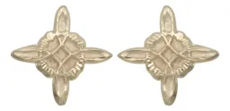 Aretes Broquel Oro 10k Nudo Bruja Arenado Diamantado - Imagen 3