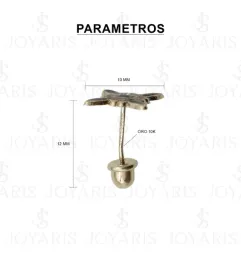 Aretes Broquel Oro 10k Nudo Bruja Celta Esmaltado con Zirconia - Imagen 2