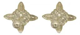 Aretes Broquel Oro Blanco 10k Nudo de Bruja Celta Esmaltado - Imagen 3