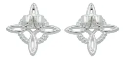 Aretes Broquel Plata 925 Nudo Bruja Celta con Zirconia - Imagen 4
