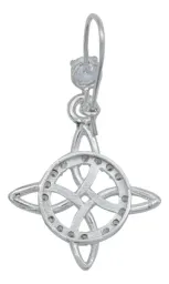 Aretes Gancho Plata 925 Nudo de la Bruja Celta con Zirconia - Imagen 4