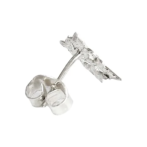 Aretes de plata .925 plateado nudo de bruja liso diseno unisex broquel — Joyaris