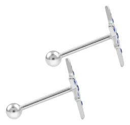 Aretes Broquel de Plata 925 Nudo de Bruja con Zirconia Transparente - Imagen 3