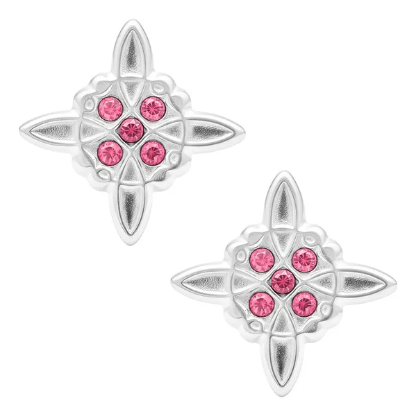 Aretes Broquel Plata 925 Nudo de Bruja con Zirconia Protección - Imagen 1