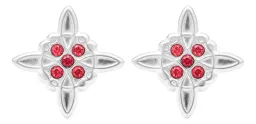 Aretes Broquel Plata 925 Nudo de Bruja con Zirconia Unisex - Imagen 2