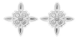 Aretes Broquel Plata 925 Nudo de Bruja Zirconia - Imagen 2