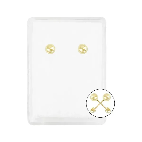 Aretes de oro 10k dorado broquel dormilona bola 3.75mm — Joyaris