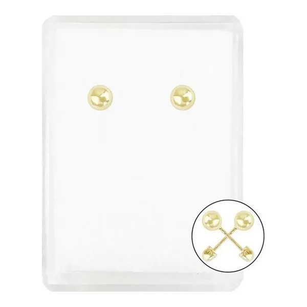 Aretes de oro 10k dorado broquel dormilona bola 3.75mm — Joyaris