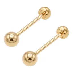 Aretes Broquel Oro 10k Bola Lisa Dormilona para Mujer - Imagen 2