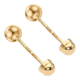 Aretes Broquel Oro 10k Bola Lisa Dormilona para Mujer - Imagen 3