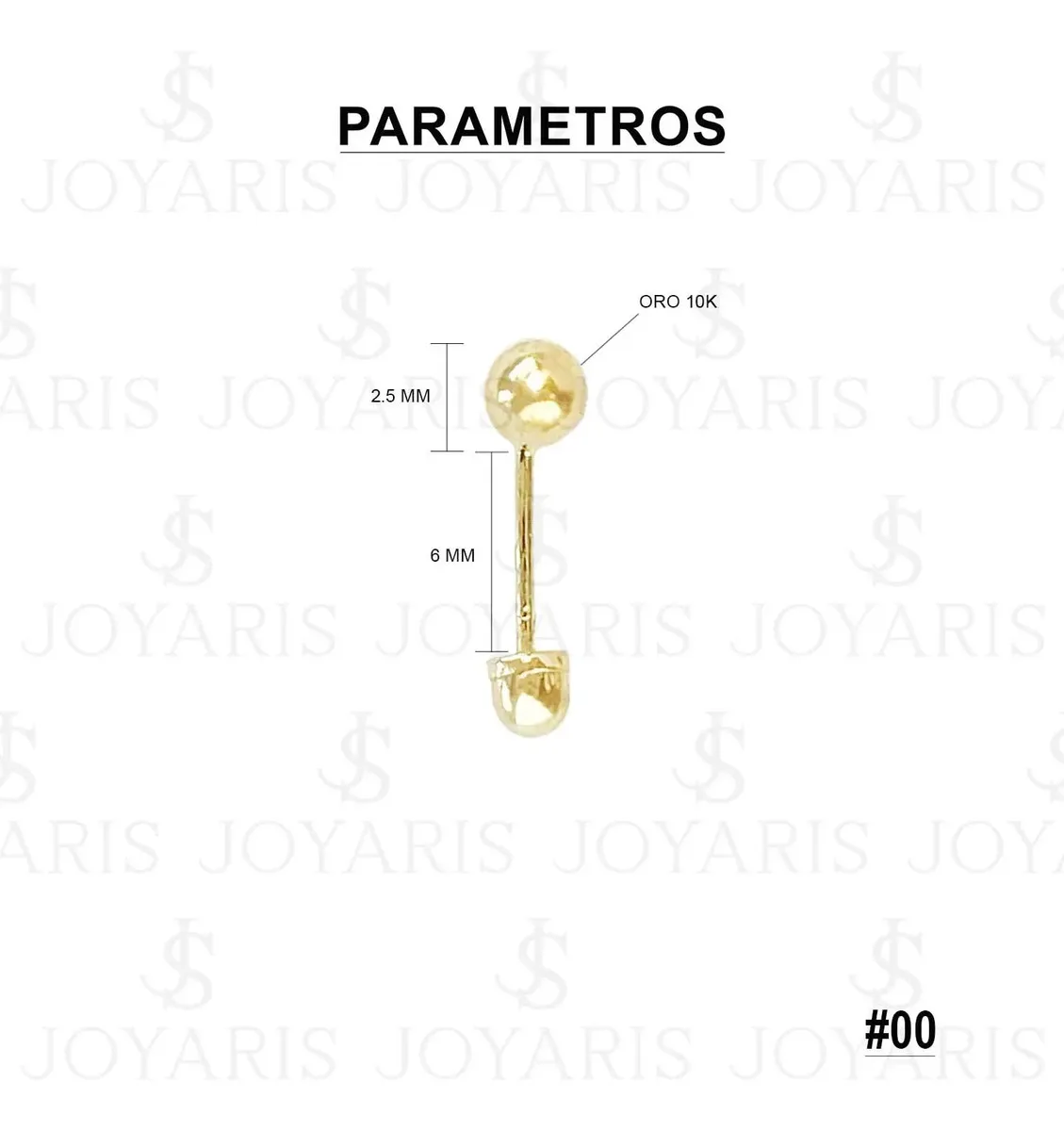 Aretes Broquel Oro 10k Bola Lisa Dormilona - Imagen 1