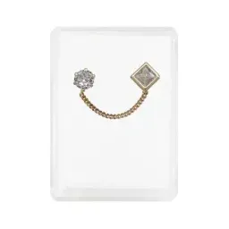 Aretes Broquel Oro 10k Cadena Rombo Zirconia Elegantes - Imagen 1