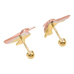 Aretes Broquel Oro 10k Colibrí Diseño Florentino para Mujer - Imagen 3