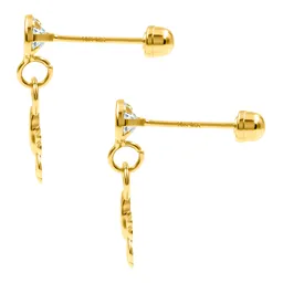 Aretes Broquel Oro 10k Colibrí Liso Artesanal - Imagen 2