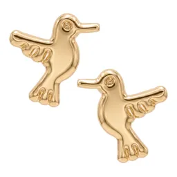 Aretes Broquel Oro 10k Colibrí Liso para Mujer - Imagen 1