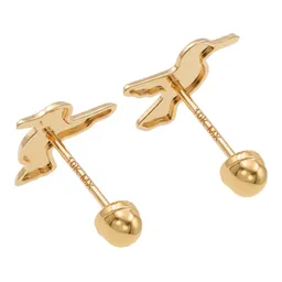 Aretes Broquel Oro 10k Colibrí Liso para Mujer - Imagen 3