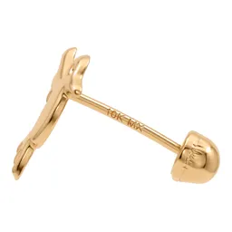 Aretes Broquel Oro 10k Colibrí Liso para Mujer - Imagen 4