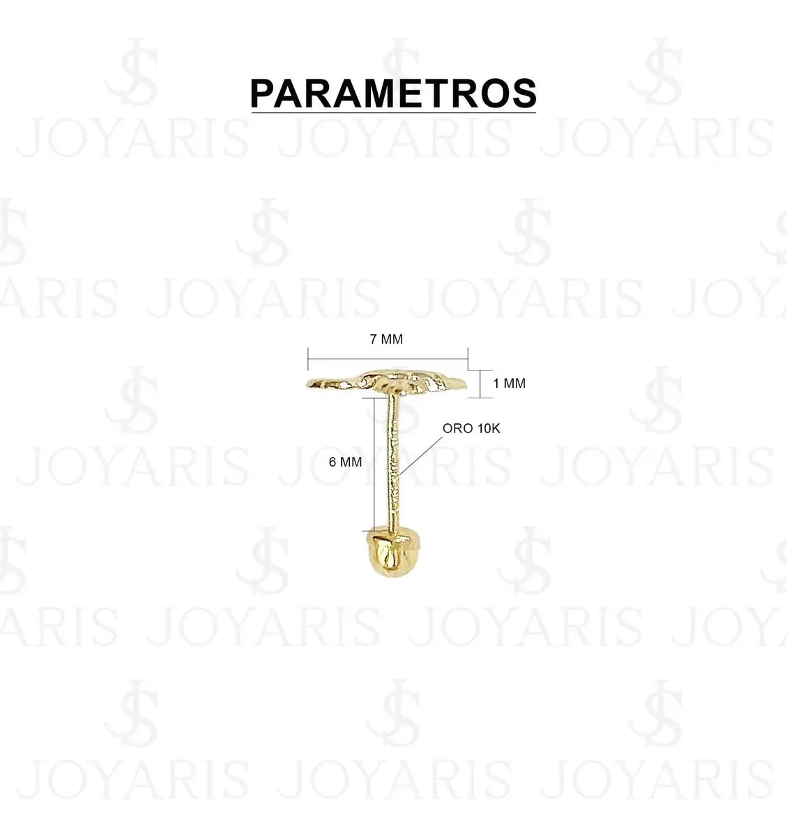 Aretes Broquel Oro 10k Colibrí Liso Pequeño para Mujer - Imagen 1