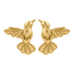 Aretes Broquel Oro 10k Colibrí Liso Pequeño para Mujer - Imagen 1