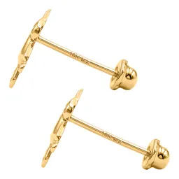Aretes Broquel Oro 10k Colibrí Liso Pequeño para Mujer - Imagen 2