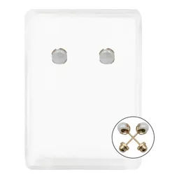 Aretes Broquel Oro 10k con Perla Natural 5mm - Imagen 1