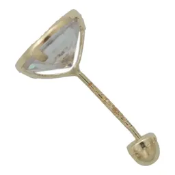 Aretes Broquel Oro 10k con Zirconia Bisel Diamantado - Imagen 2