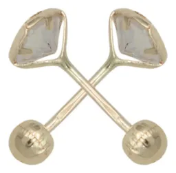 Aretes Broquel Oro 10k Corazón con Zirconia Transparente Modelo 326 - Imagen 2